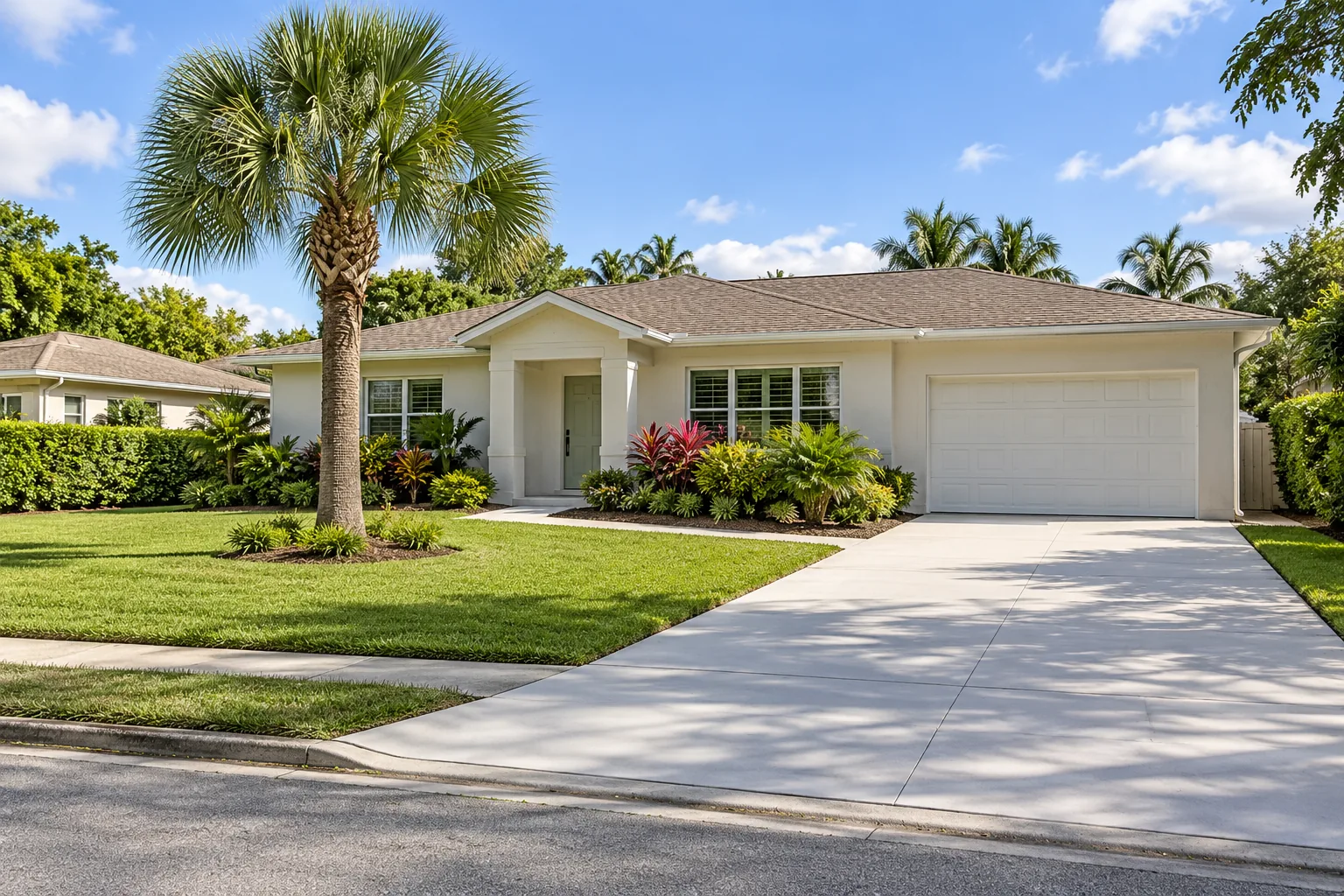 Concrete driveway at a South Florida home