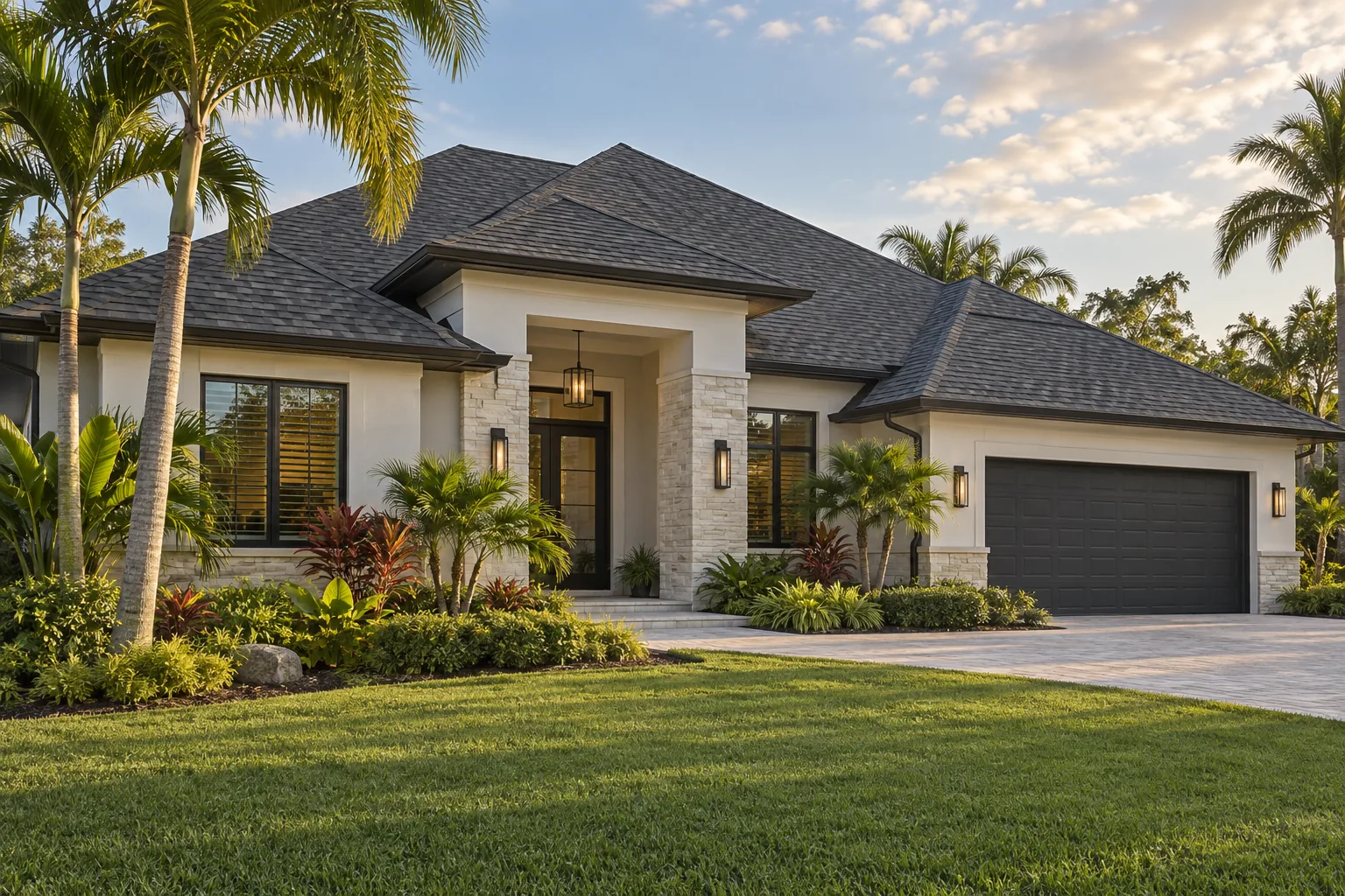 South Florida home with an architectural shingle roof