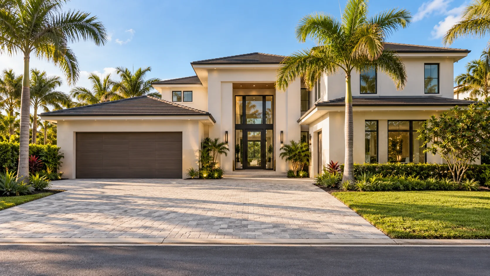 South Florida home and paver driveway concept